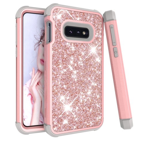 

Glitter Contrast Color Silicone + PC Shockproof Case for Galaxy S10e