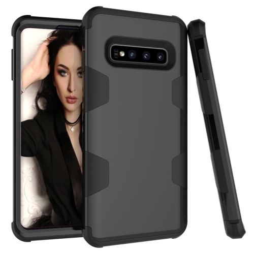 

Contrast Color Silicone + PC Shockproof Case for Galaxy S10 (Black)
