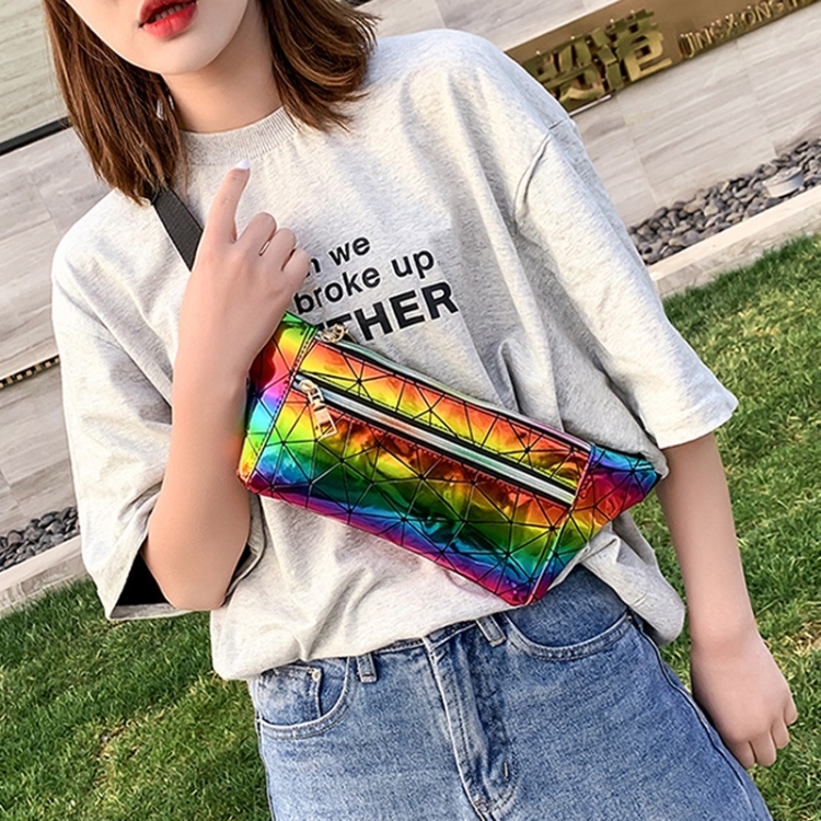 

Diamond Plaid Texture Laser Color PU Leather Single Shoulder Bag Ladies Handbag Messenger Bag (Colour)