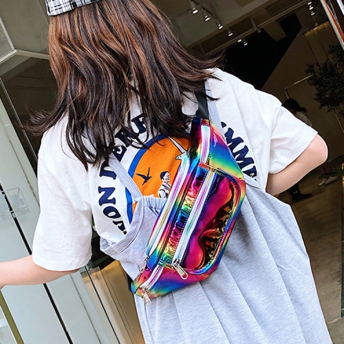 

Laser Color PU Leather Waist Chest Bag Single Shoulder Bag Messenger Bag Single (Colour)