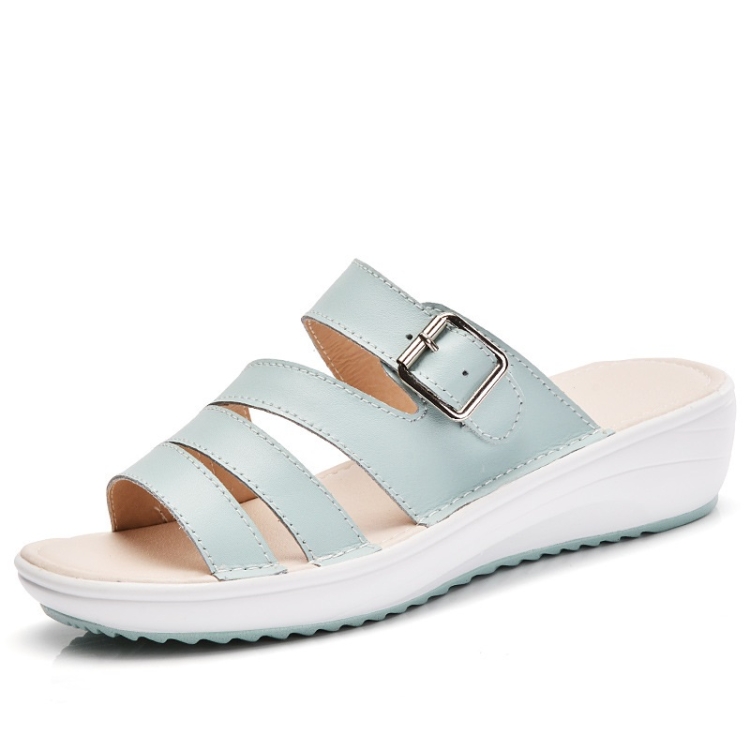 

Flat Open Toe Slip Fashion Casual Beach Sandals and Slippers for Women (Color:Blue Size:39)