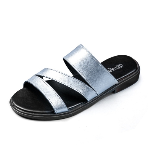 

Simple Casual Non-slip Wear Resistant Slippers Sandals for Women (Color:Silver Size:41)