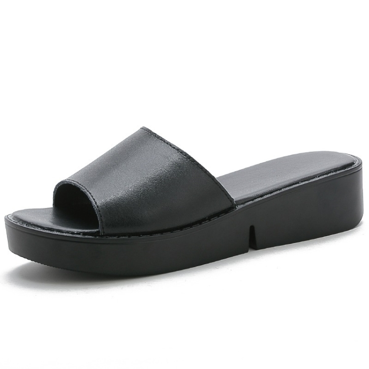 

Simple Casual Wild Non-slip Wearable Slippers Sandals for Women (Color:Black Size:39)