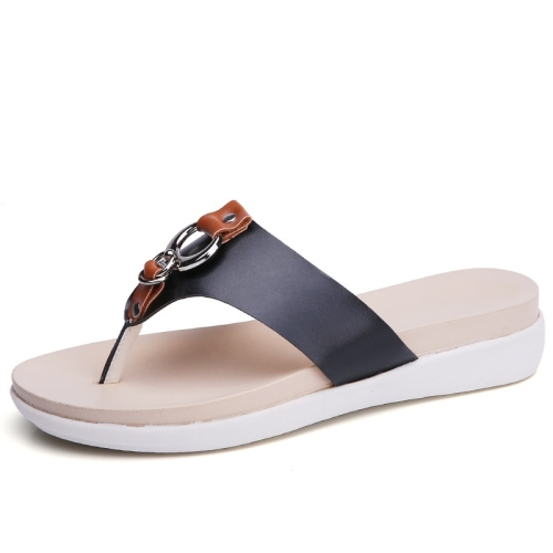 

Simple Non-slip Casual Beach Slippers Sandals for Women (Color:Black Size:36)