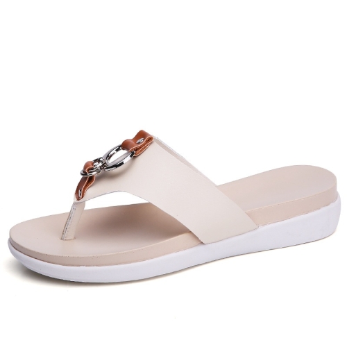 

Simple Non-slip Casual Beach Slippers Sandals for Women (Color:Beige Size:36)