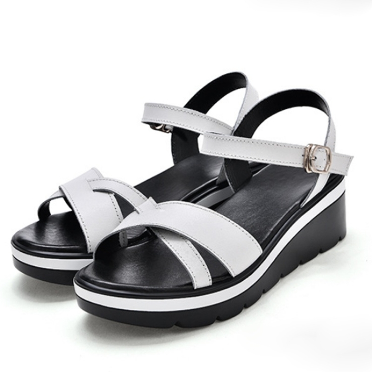 

Casual Wild Wedge Increased Sandals for Women (Color:White Size:35)