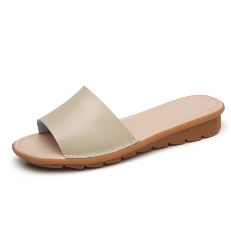 

Simple and Stylish Wild Slippers Sandals for Women (Color:Beige Size:37)