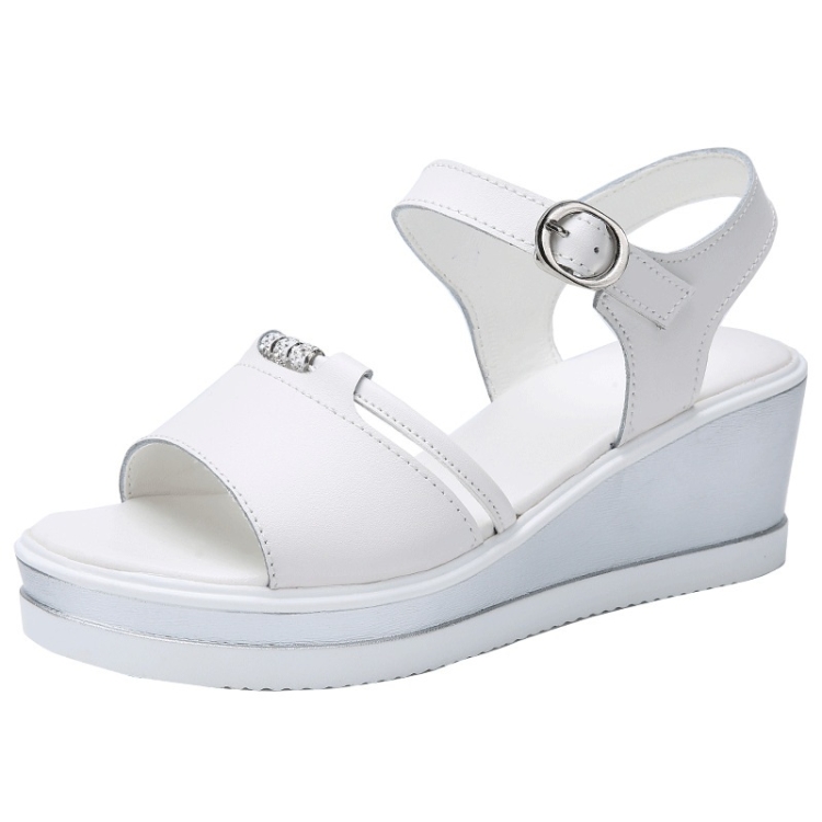 

Increased Thick Bottom Non-slip Wear-resistant Casual Sandals for Women (Color:White Size:38)