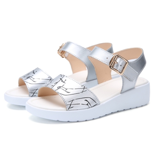 silver casual sandals