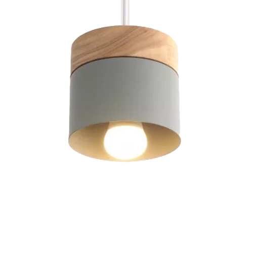 

Natural Solid Wood Bucket Ceiling Lamp Pendant Lamp for Bedroom Living Room Study Restaurant Bar Coffee House Aisle Hall (Khaki)