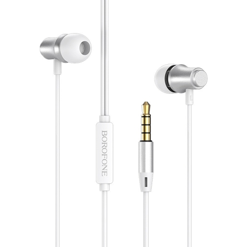 

Borofone BM29 3.5mm Gratified Universal Business Headset In-ear Earphones with Mic & Line Control (White)