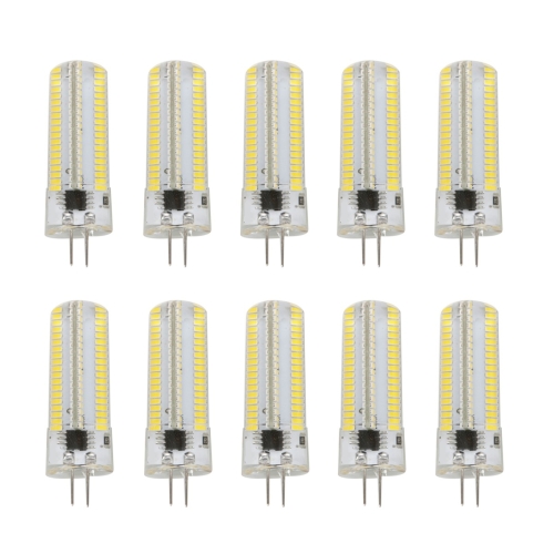 

10 PCS G4 7W 152 LEDs 3014 SMD 600-700 LM Warm White Dimmable Silicone LED Corn Bulbs, AC 110V