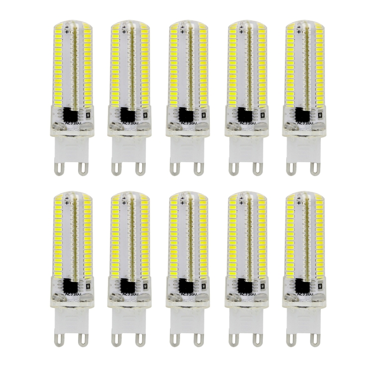 

10 PCS G9 7W 3014 SMD 152 LEDs Cold White Dimmable Silicone Corn Bulb Energy Saving Lamp, AC 220V