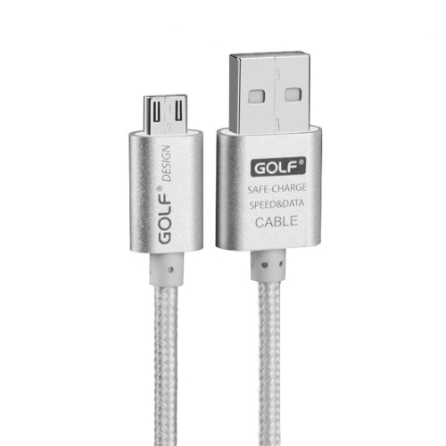 

GOLF GC-10m 1m Micro USB to USB Weave Charging Data Cable for Galaxy, Huawei, Xiaomi, HTC, Sony and Other Smartphones (Silver)
