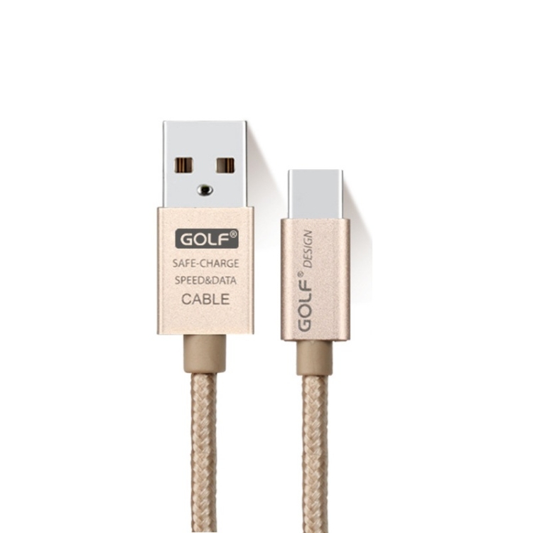 

GOLF GC-10t 1m USB-C / Type-C to USB Alloy Weave Charging Data Cable for Galaxy S8 & S8+ / LG G6 / Huawei P10 & P10 Plus / Xiaomi Mi 6 & Max 2 and other Smartphones (Gold)