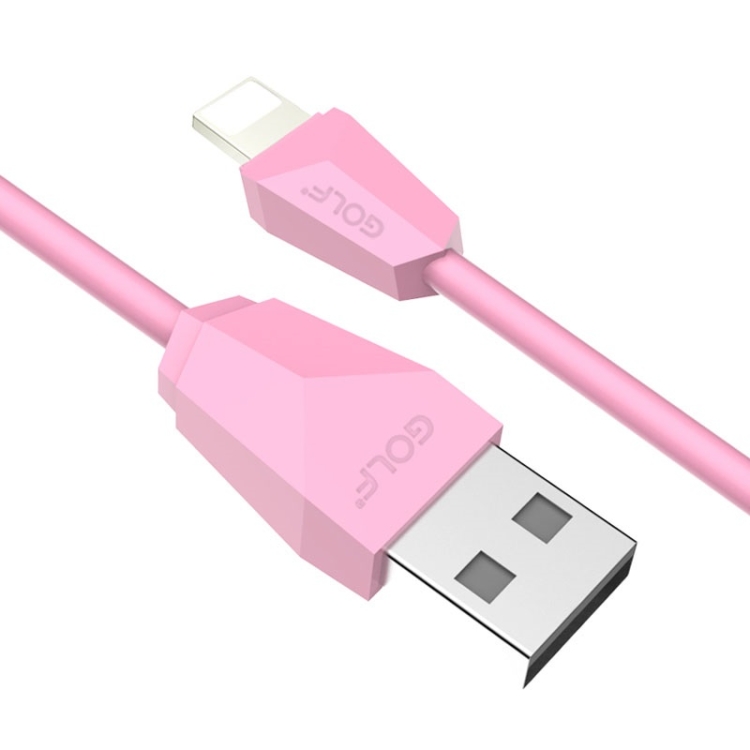 

GOLF GC-27i 1m 8 Pin to USB Diamond 1.5A Quick Charging Data Cable for iPhone 7 & 7 Plus, iPhone 6 & 6s, iPhone 6 Plus & 6s Plus (Pink)