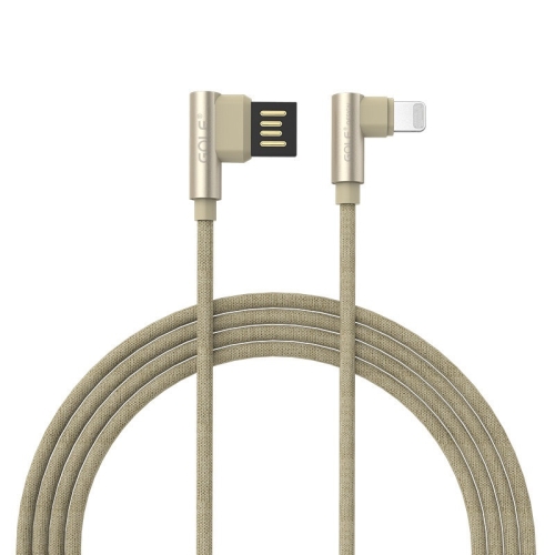 

GOLF GC-48i 1m PUDDING 90 Degree Elbow 8 Pin to USB 2.4A Fast Charging USB Data Cable for iPhone 7 & 7 Plus, iPhone 6 & 6s, iPhone 6 Plus & 6s Plus (Gold)