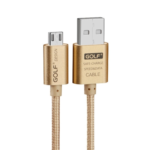 

GOLF GC-10m 1.5m Micro USB to USB Weave Charging Data Cable for Galaxy, Huawei, Xiaomi, HTC, Sony and Other Smartphones (Gold)
