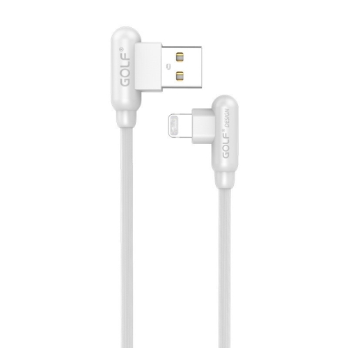 

GOLF GC-45i 1m 90 Degree Elbow 8 Pin to USB 2.4A Fast Charging USB Data Cable for iPhone 7 & 7 Plus, iPhone 6 & 6s, iPhone 6 Plus & 6s Plus (White)