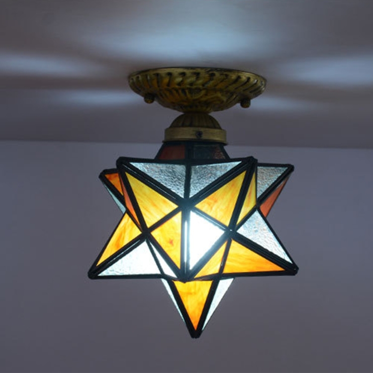 

YWXLight Iron Start Shape Ceiling Light Pendant Lamp for Restaurant Bar Cafe House Bistro Aisle Hall (Orange)
