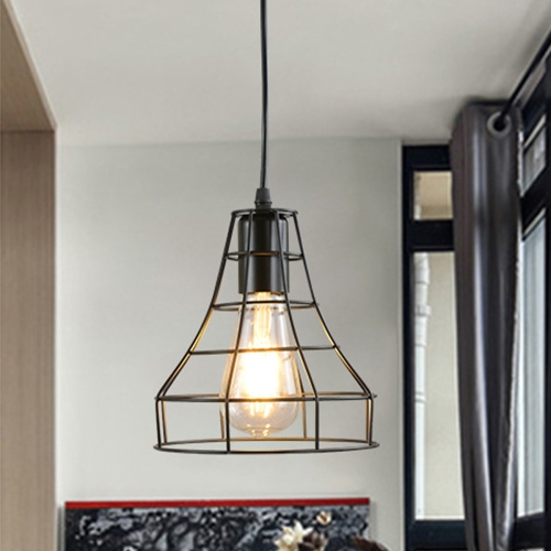 

YWXLight Wrought Iron Art Milimalist Horn Cage Frame Ceiling Light Pendant Lamp for Restaurant Bar Cafe House