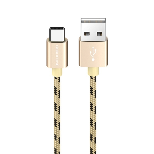 

Borofone BX24 Ring Current USB-C / Type-C to USB Weave Charging Data Cable for Galaxy S8 & S8+ / LG G6 / Huawei P10 & P10 Plus / Xiaomi Mi 6 & Max 2 and other Smartphones (Gold)