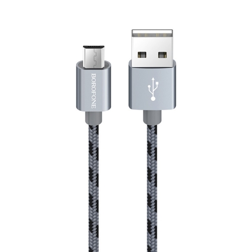 

Borofone BX24 Ring Current Micro USB to USB Weave Charging Data Cable for Galaxy, Huawei, Xiaomi, HTC, Sony and Other Smartphones (Grey)