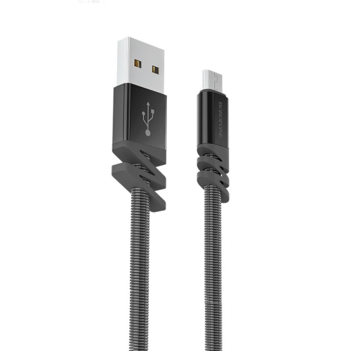 

Borofone BX27 Micro USB to USB Dainty Charging Data Stainless Steel Spring Cable for Galaxy, Huawei, Xiaomi, HTC, Sony and Other Smartphones (Grey)