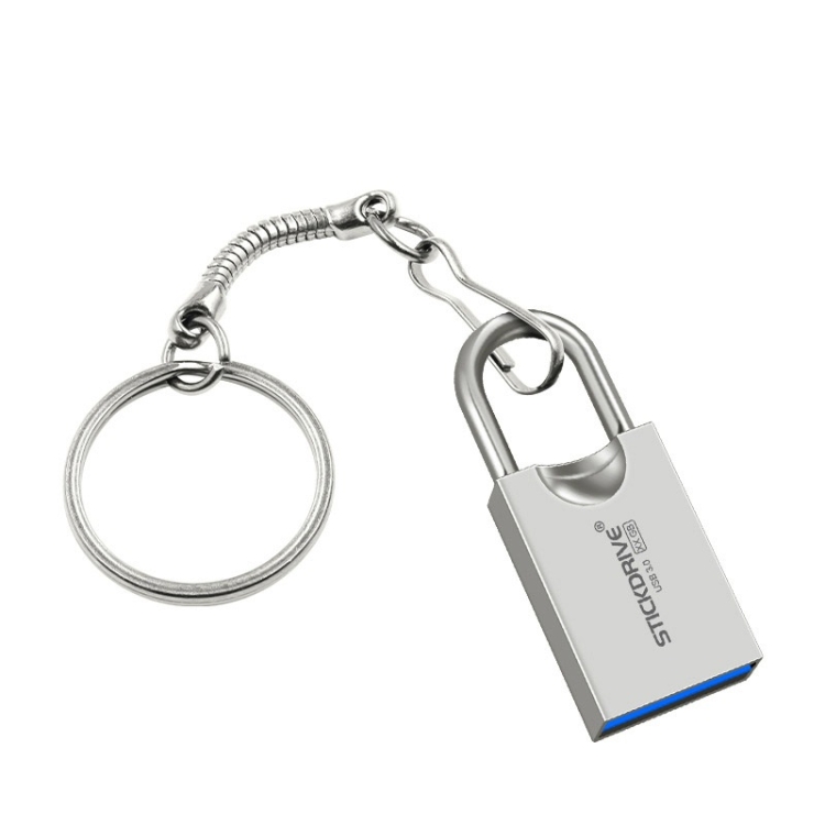 

STICKDRIVE 32GB USB 3.0 High Speed Creative Love Lock Metal U Disk (Silver Grey)