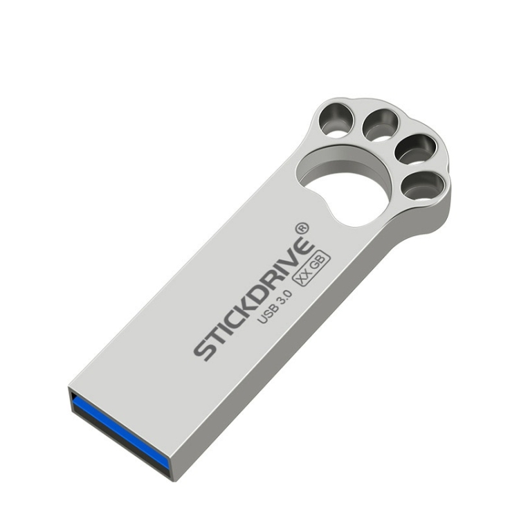 

STICKDRIVE 64GB USB 3.0 Creative Cat Paw Metal U Disk (Silver Grey)