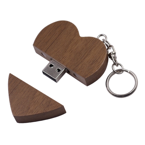 

MicroDrive 32GB USB 2.0 Wood Couple Heart Shape U Disk(Walnut Wood)