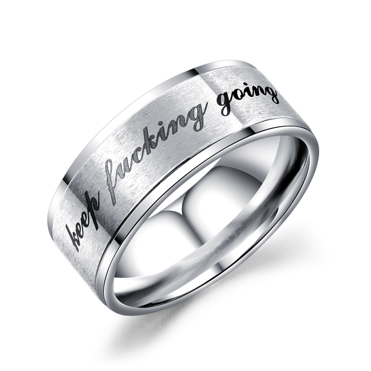

OPK Titanium Steel Inspirational Phrase Ring for Men and Women (12)