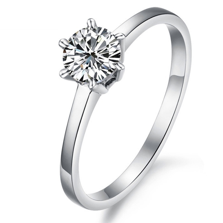 

OPK Personality Rhinestone Titanium Steel Ring for Women (Color:Steel Color Size:5)