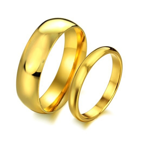 

OPK Glossy Couple Titanium Steel Ring, Female Type (Color:Gold Size:8)