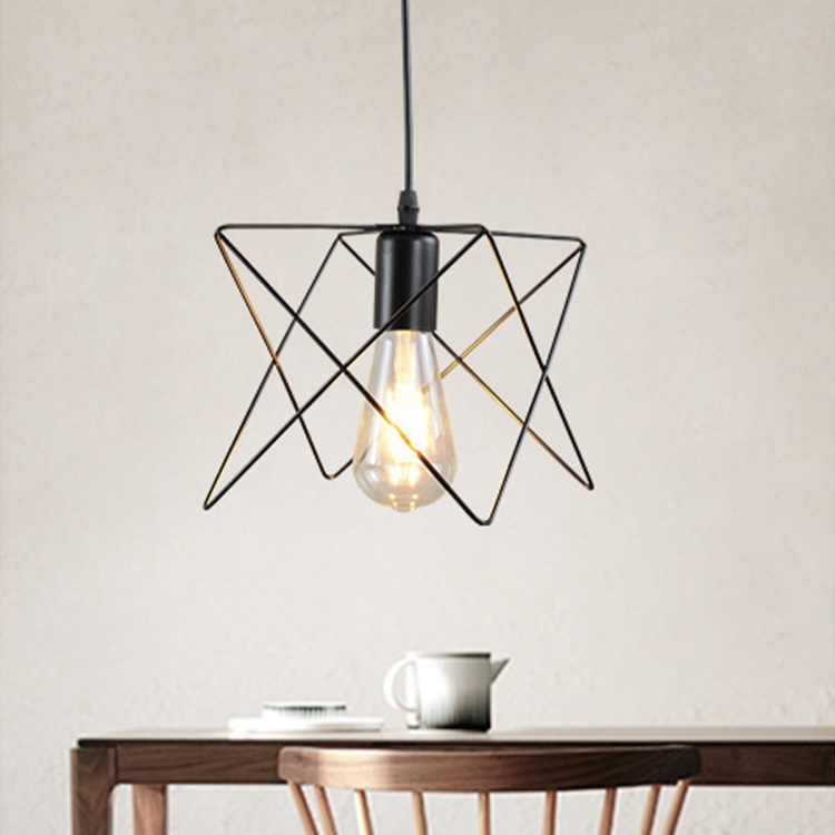 

YWXLight Retro Creative Personality Living Room Dining Room Single Head Wrought Iron Small Hanging Lamps