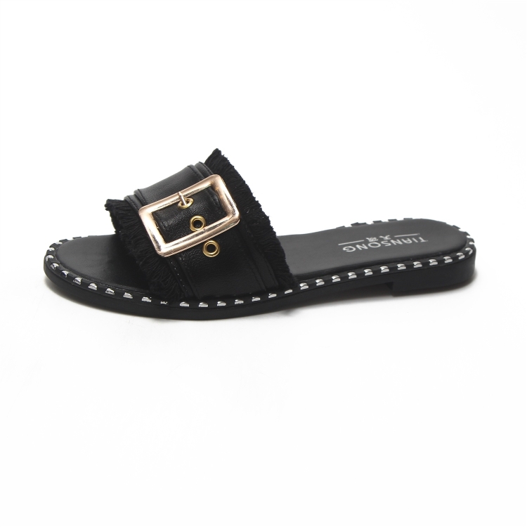 

Fashion and Comfortable Flat Bottom Flip Flops for Women (Color:Black Size:36)