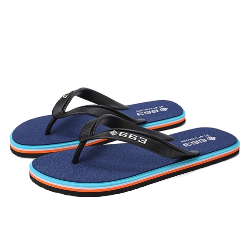 

Trendy Fashion Casual Soft and Folding Resistance Flip-flops for Men (Color:Dark Blue Size:42)