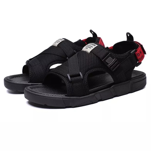 

Youth Trend Breathable Mesh Comfortable and Wearable Sandals for Men (Color:Black Red Size:39)