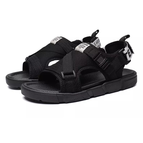 

Youth Trend Breathable Mesh Comfortable and Wearable Sandals for Men (Color:Black Silver Size:44)