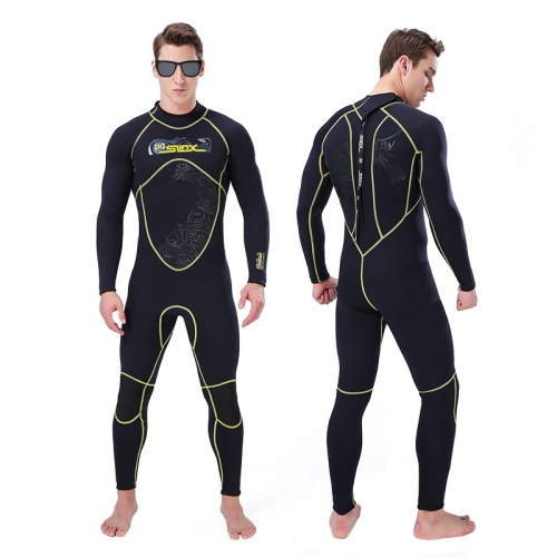 

SLINX 1101 3mm Neoprene Super Elastic Wear-resistant Warm Cold-proof Y Shape Stitching One-piece Long Sleeve Wetsuit for Men