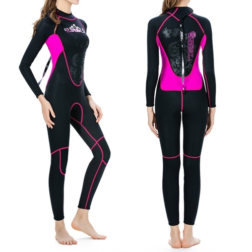 

SLINX 1102 3mm Neoprene Super Elastic Wear-resistant Warm Cold-proof Two-color U Shape Stitching One-piece Long Sleeve Wetsuit for Women