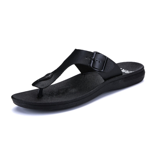 

Fashion and Simple Comfortable Flip Flops Slippers for Men (Color:Black Size:43)