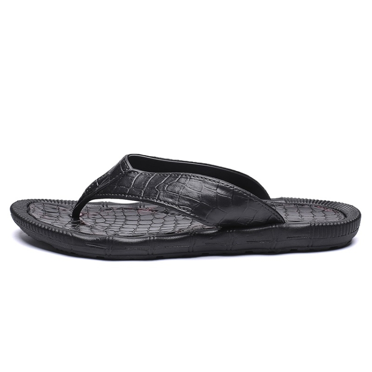 

Sport Casual Soft and Comfortable Flip Flops Beach Shoes for Men (Color:Black Size:42)