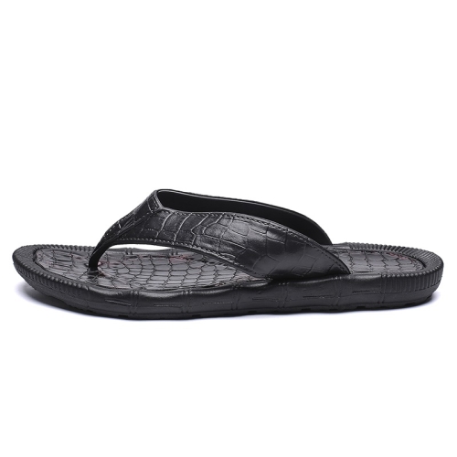 

Sport Casual Soft and Comfortable Flip Flops Beach Shoes for Men (Color:Black Size:44)