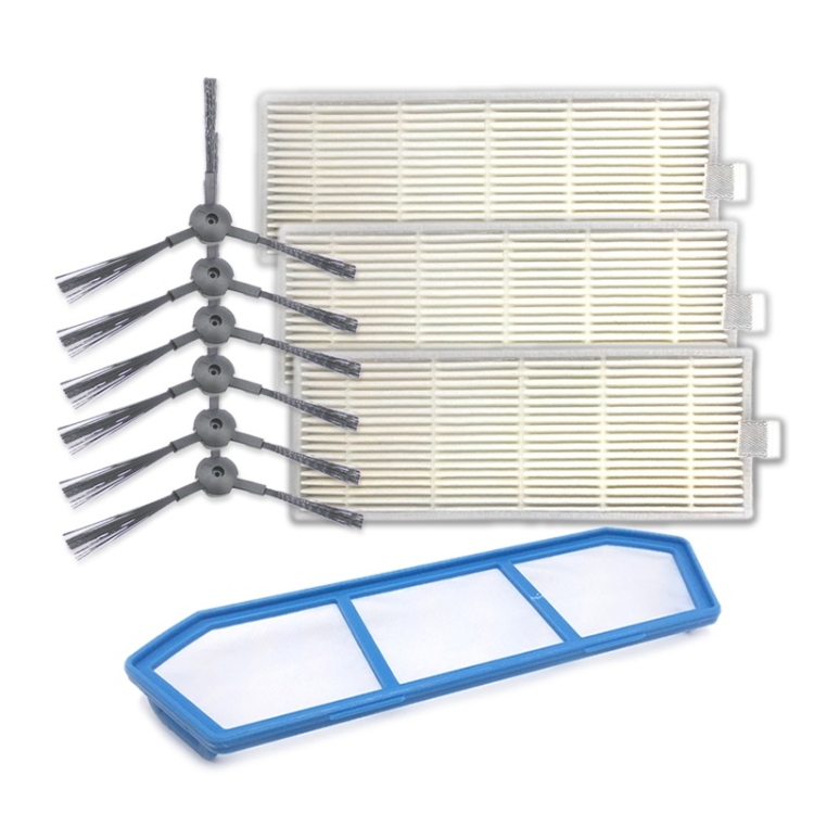 

XI222 3 Pairs K614 Side Brushes + I205 Initial Effect Filter + 3 PCS I207 Filter Set for ILIFE A4 / A4S / A6