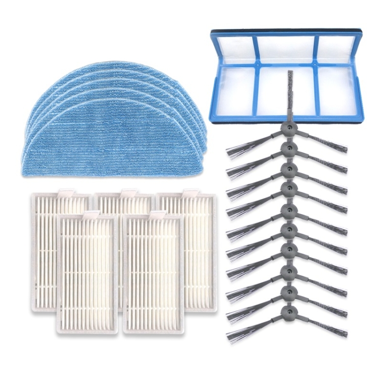 

XI240 5 Pairs K614 Side Brushes + 5 PCS I208 Filters+ 5 PCS I201 Rags + I204 Filter Cotton Filter Set for ILIFE V5S Pro / V50 / V5S