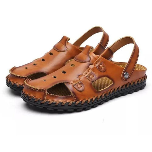 

Youth Trend Outdoor Leisure and Convenient Two-wear Sandals for Men (Color:Light Brown Size:39)