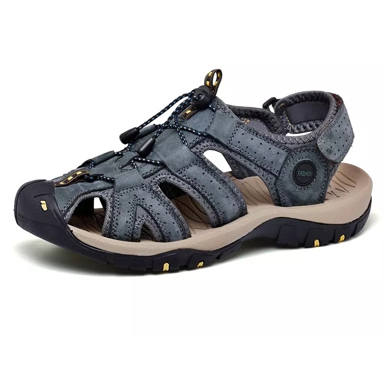 

First Layer Cowhide Flexible and Comfortable Outdoor Casual Beach Sandals for Men (Color:Blue Size:41)