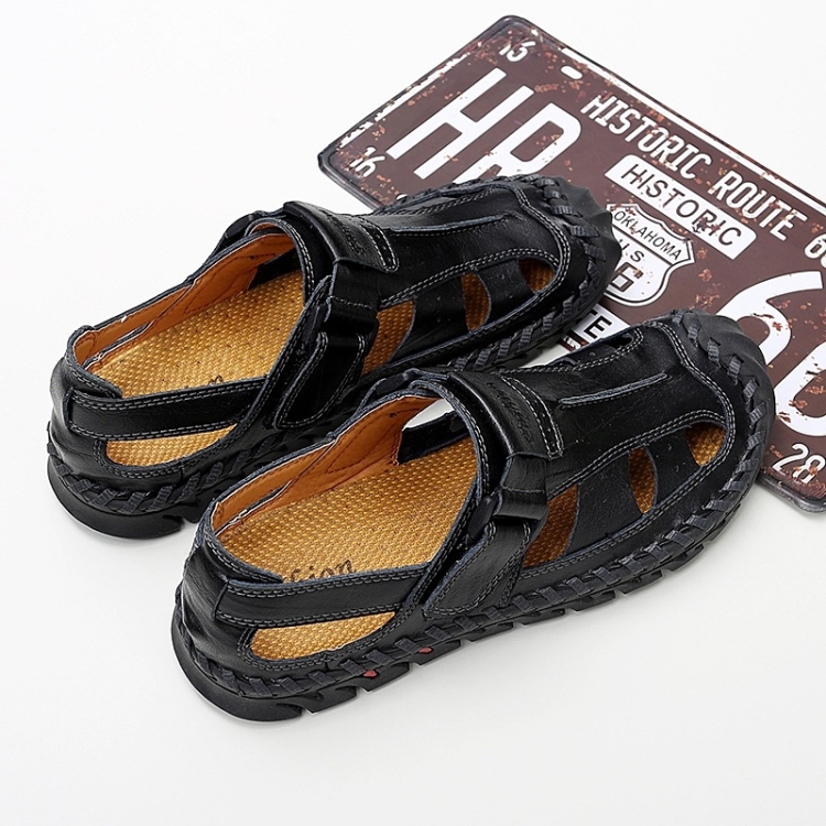 

Hollow Comfortable Breathable Non-slip Wear-resistant Outdoor Casual Sandals for Men (Color:Black Size:44)