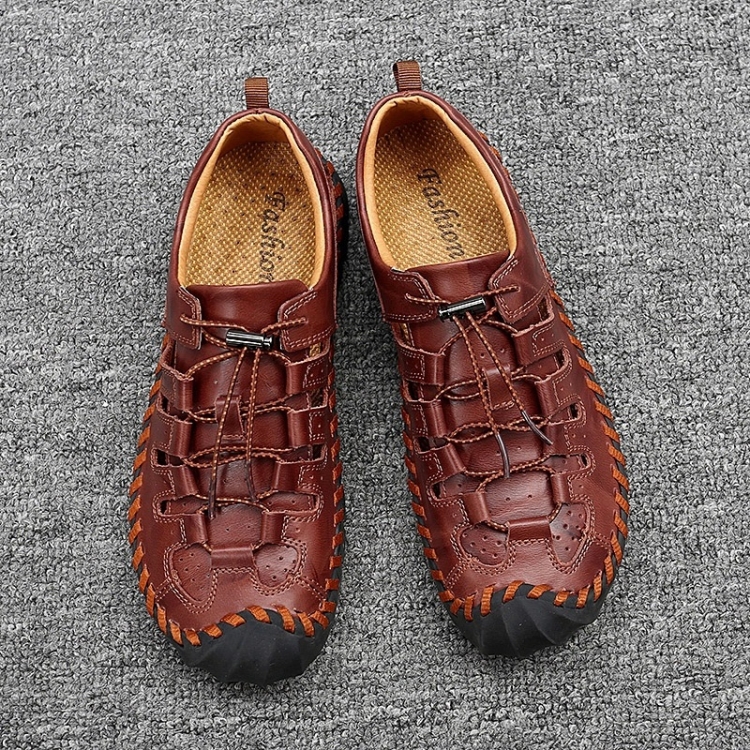 

Lace-up Breathable Outdoor Casual Sandals for Men (Color:Red Brown Size:41)